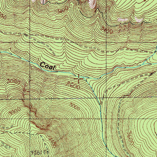 Topographic Map of Lost Creek, WA