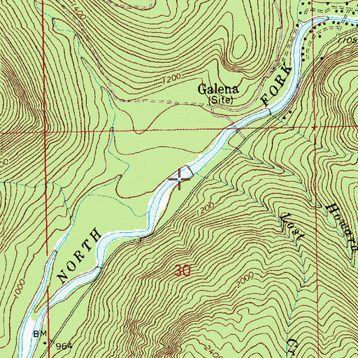 Topographic Map of Lost Creek, WA