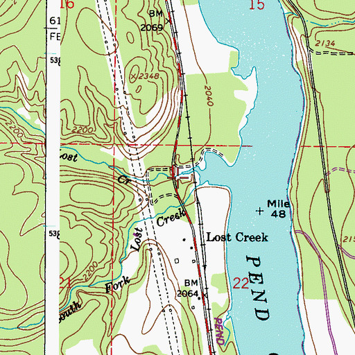 Topographic Map of Lost Creek, WA