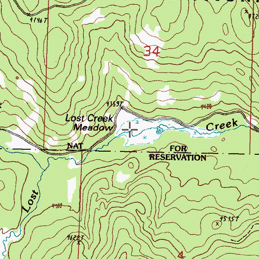 Topographic Map of Lost Creek Meadow, WA