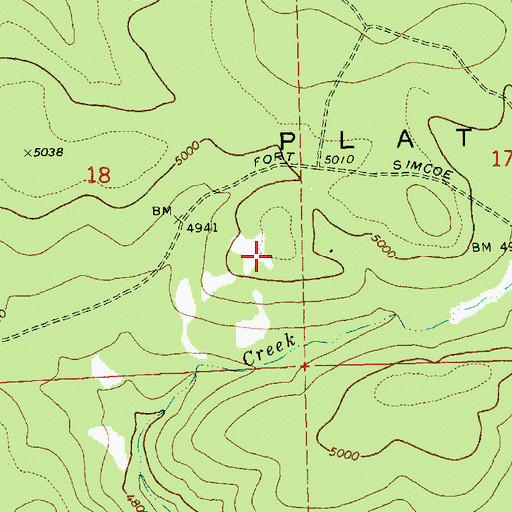Topographic Map of Lost Horse Plateau, WA