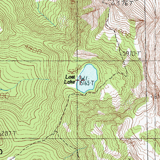 Topographic Map of Lost Lake, WA