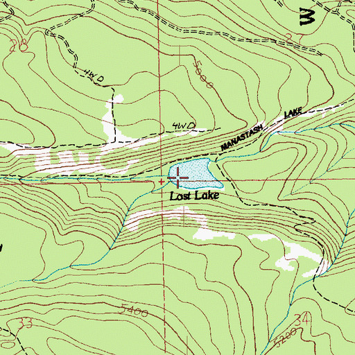 Topographic Map of Lost Lake, WA