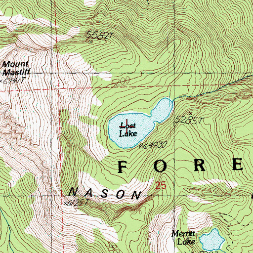 Topographic Map of Lost Lake, WA