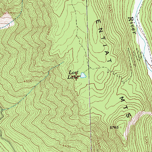Topographic Map of Lost Lake, WA