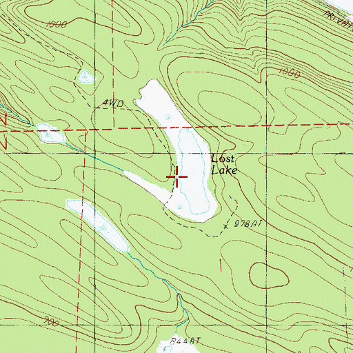 Topographic Map of Lost Lake, WA