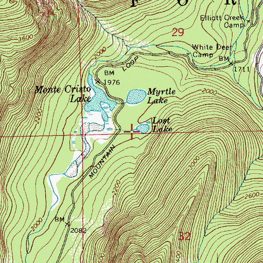 Topographic Map of Lost Lake, WA
