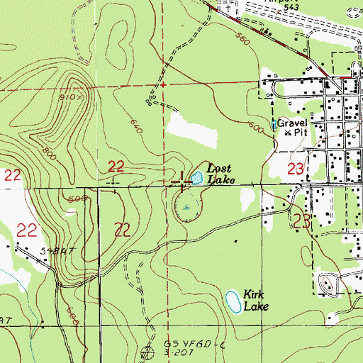 Topographic Map of Lost Lake, WA