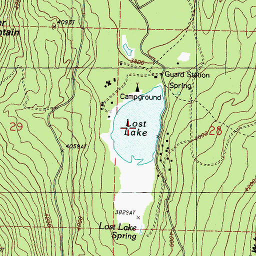 Topographic Map of Lost Lake, WA