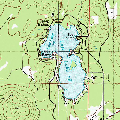 Topographic Map of Lost Lake, WA