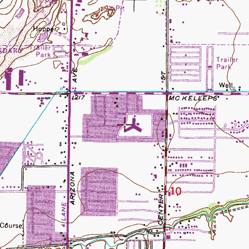 Topographic Map of Whitman Elementary School, AZ
