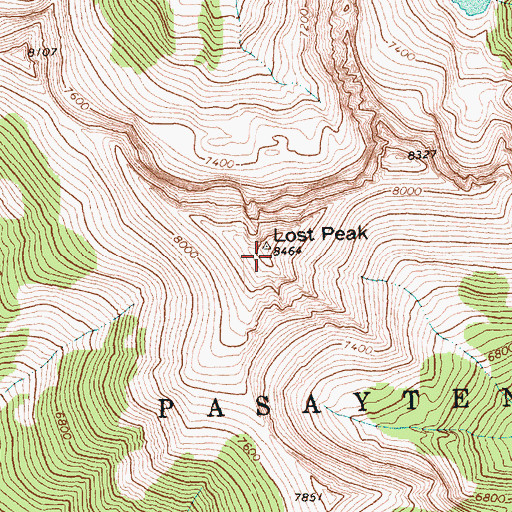 Topographic Map of Lost Peak, WA