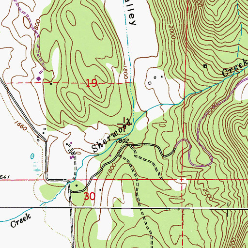 Topographic Map of Lost Valley, WA