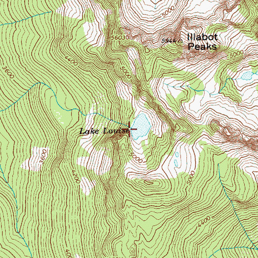 Topographic Map of Lake Louise, WA