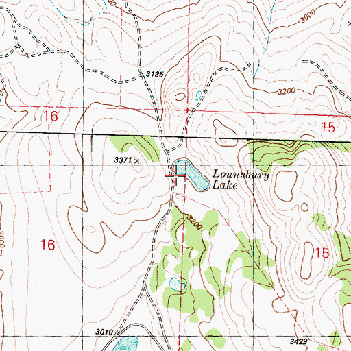 Topographic Map of Lounsbury Lake, WA