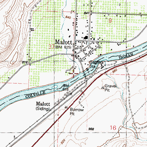 Topographic Map of Loup Loup Creek, WA