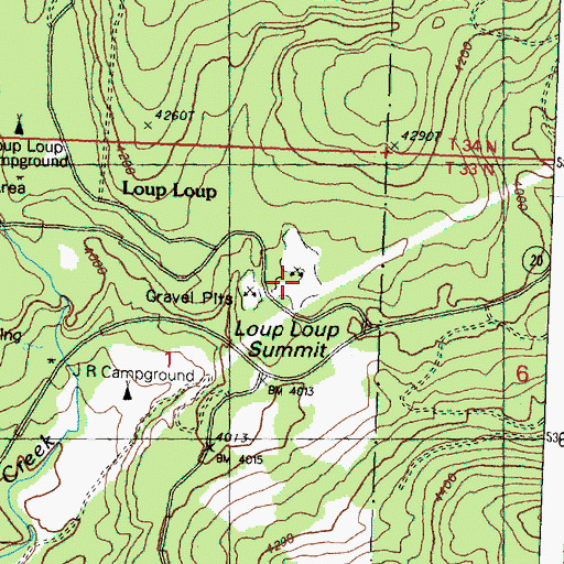 Topographic Map of Loup Loup Recreation Area, WA