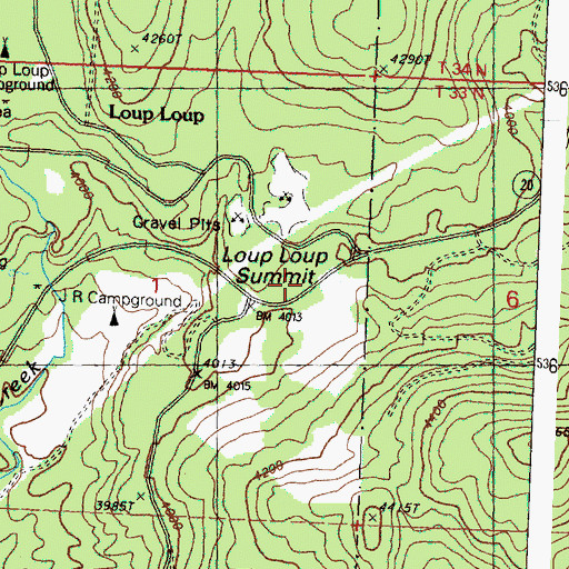 Topographic Map of Loup Loup Summit, WA