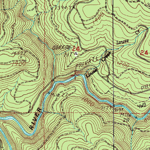 Topographic Map of Louse Creek, WA
