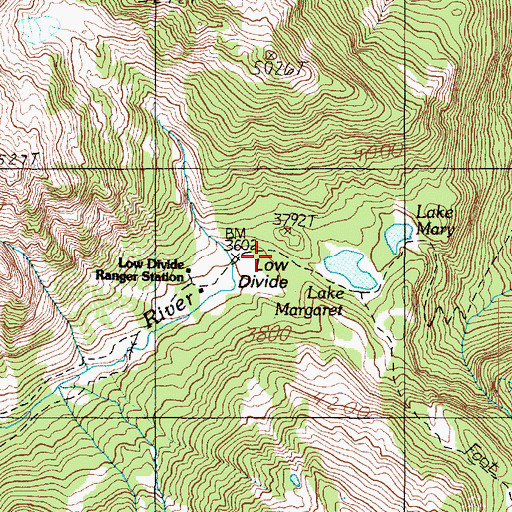 Topographic Map of Low Divide, WA