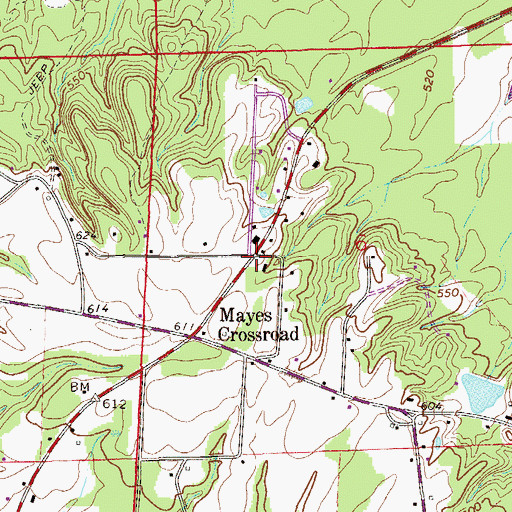 Topographic Map of Mayes Crossroad, AL