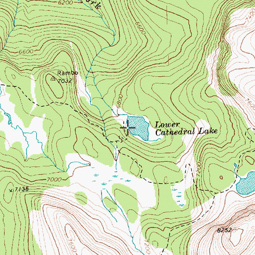 Topographic Map of Lower Cathedral Lake, WA