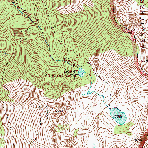 Topographic Map of Lower Crystal Lake, WA