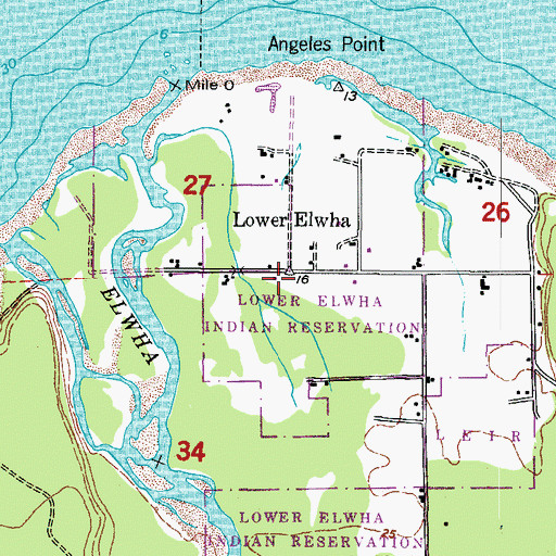 Topographic Map of Lower Elwha, WA