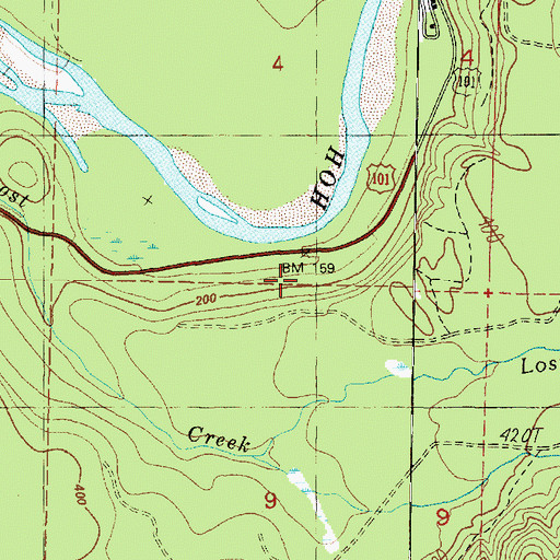 Topographic Map of Lower Hoh Fire Camp, WA