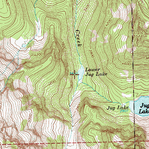 Topographic Map of Lower Jug Lake, WA