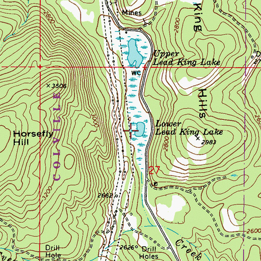 Topographic Map of Lower Lead King Lake, WA