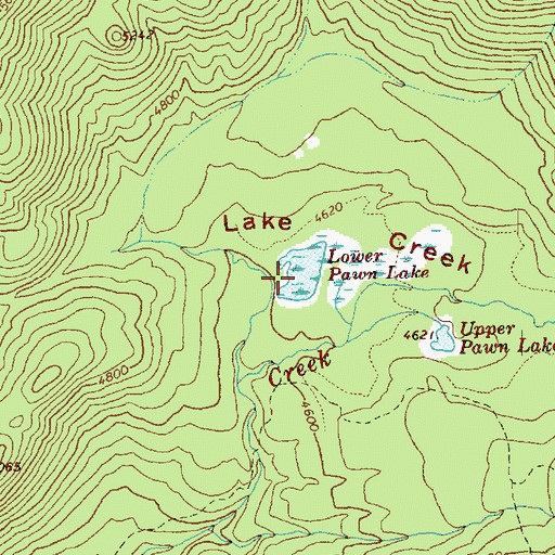 Topographic Map of Lower Pawn Lake, WA