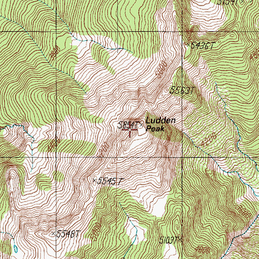 Topographic Map of Ludden Peak, WA