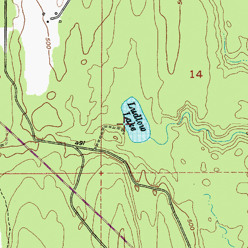 Topographic Map of Ludlow Lake, WA