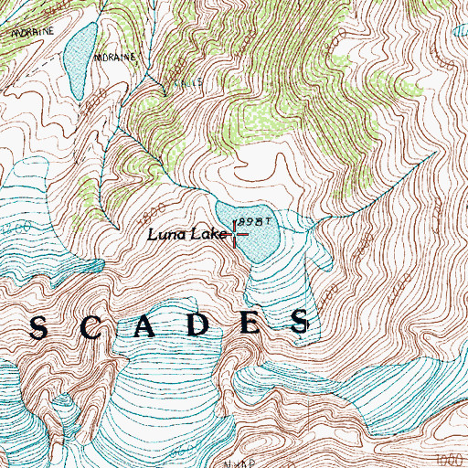 Topographic Map of Luna Lake, WA