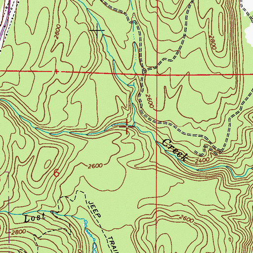 Topographic Map of Lunch Creek, WA