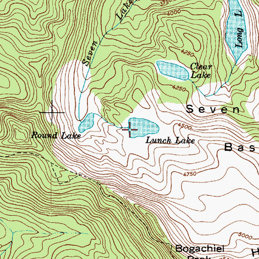 Topographic Map of Lunch Lake, WA