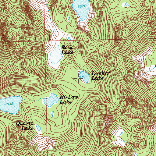 Topographic Map of Lunker Lake, WA