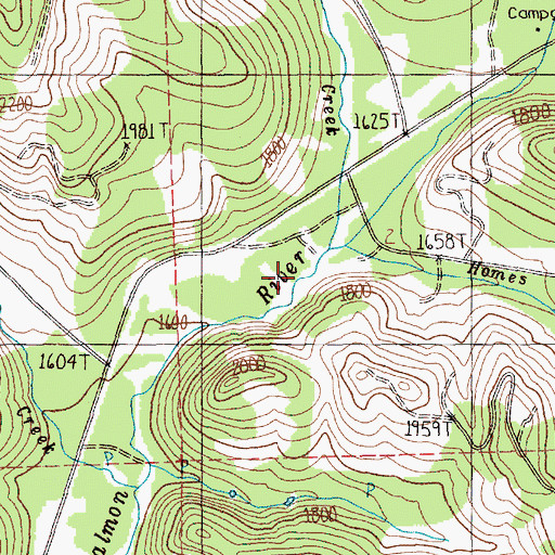 Topographic Map of Lusk Creek, WA