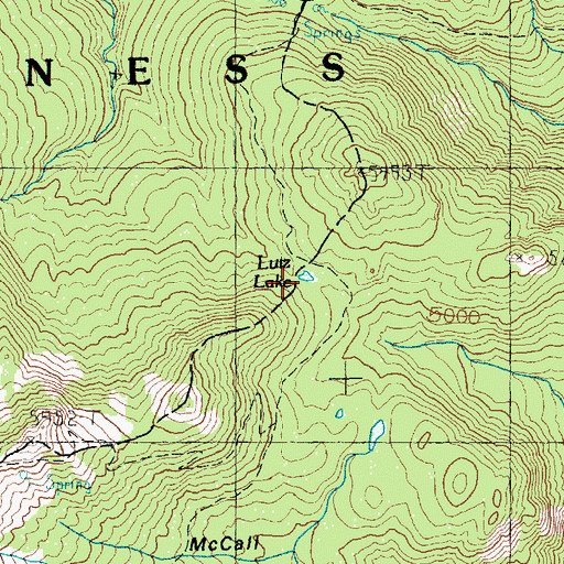Topographic Map of Lutz Lake, WA