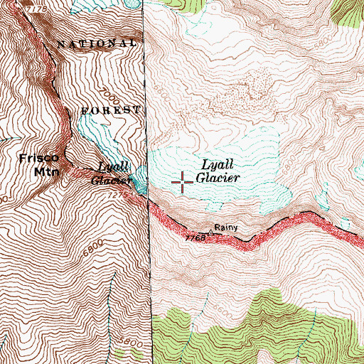 Topographic Map of Lyall Glacier, WA