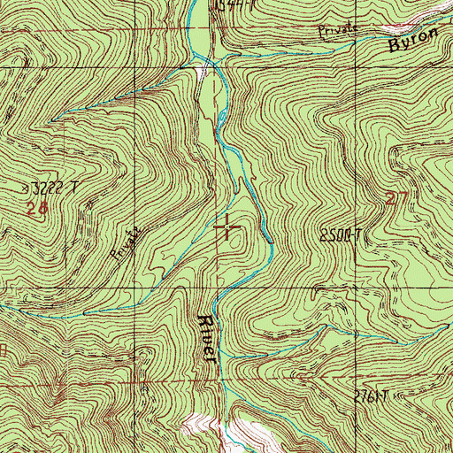 Topographic Map of Lyle Creek, WA