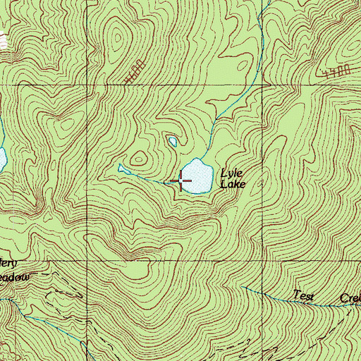 Topographic Map of Lyle Lake, WA