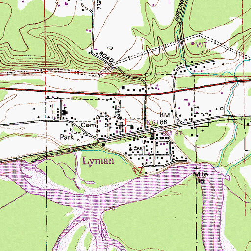 Topographic Map of Lyman, WA