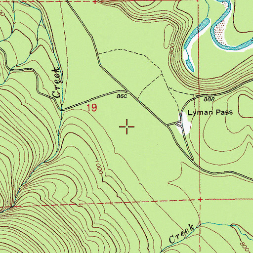 Topographic Map of Lyman Pass, WA