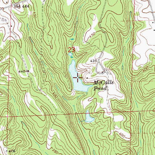 Topographic Map of McCalls Pond, AL