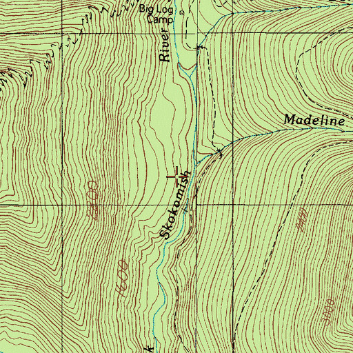 Topographic Map of Madeline Creek, WA