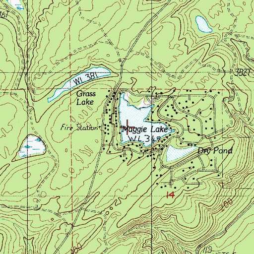 Topographic Map of Maggie Lake, WA