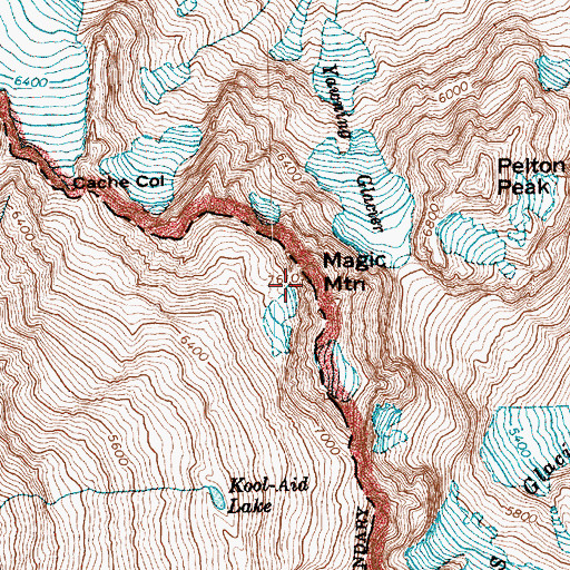 Topographic Map of Magic Mountain, WA