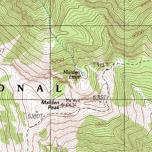 Topographic Map of Maiden Lake, WA